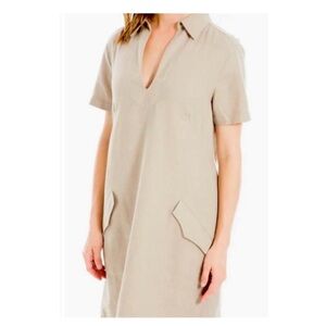 Max Studio Taupe Short Sleeve Dress